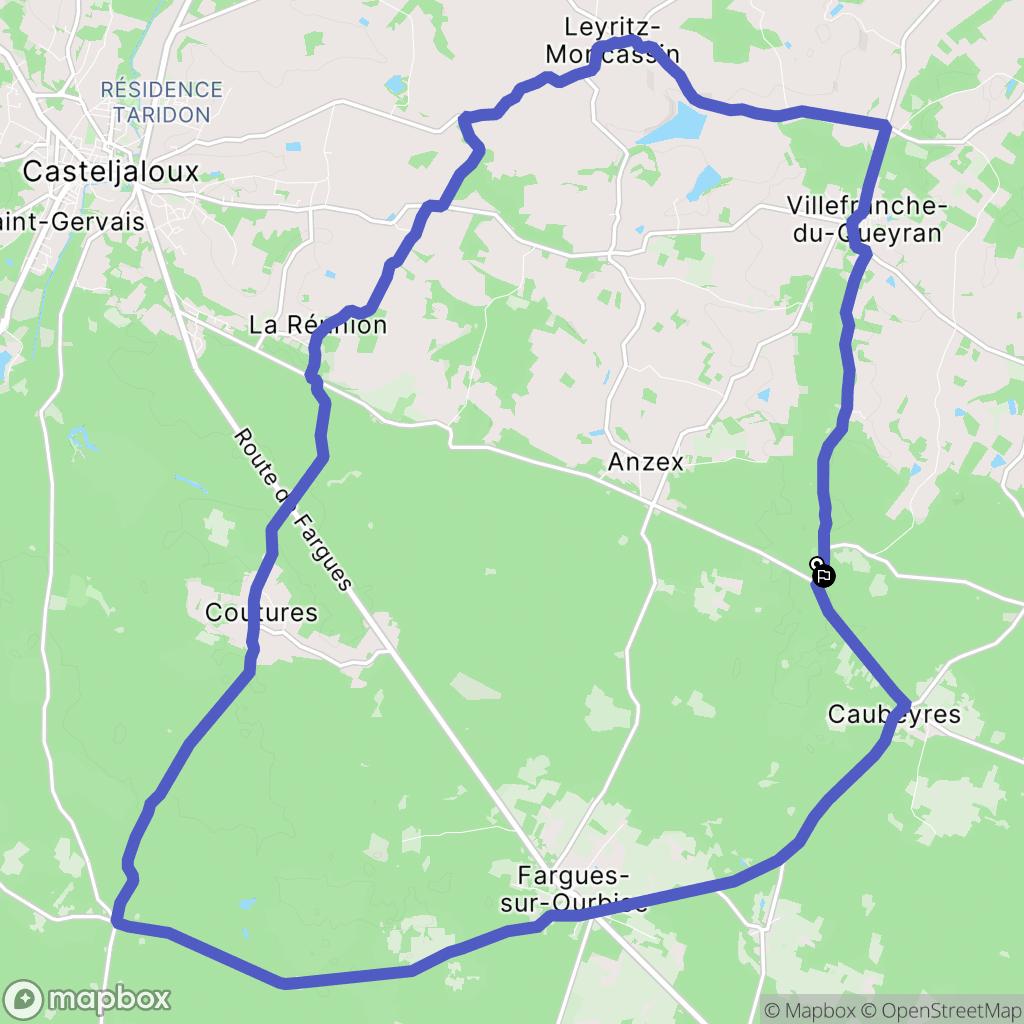 Anzex : carte du parcours de randonnée - France