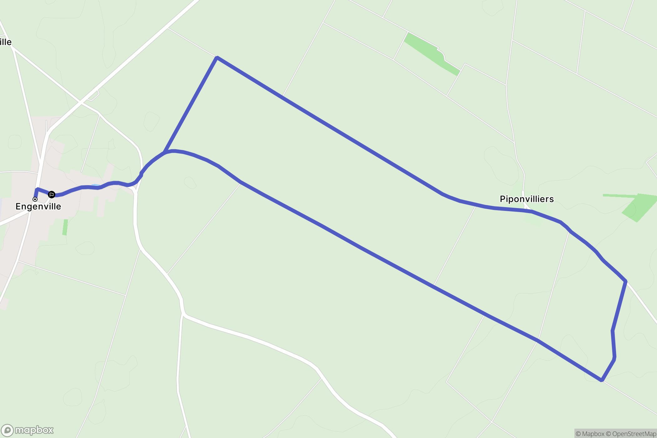 Engenville : carte du parcours de randonnée - France
