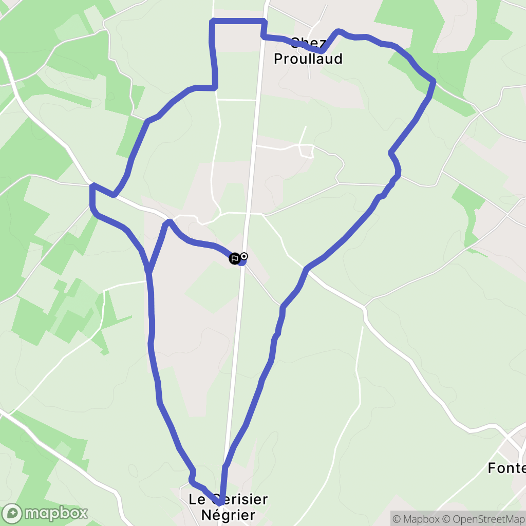 Échallat : carte du parcours de randonnée - France