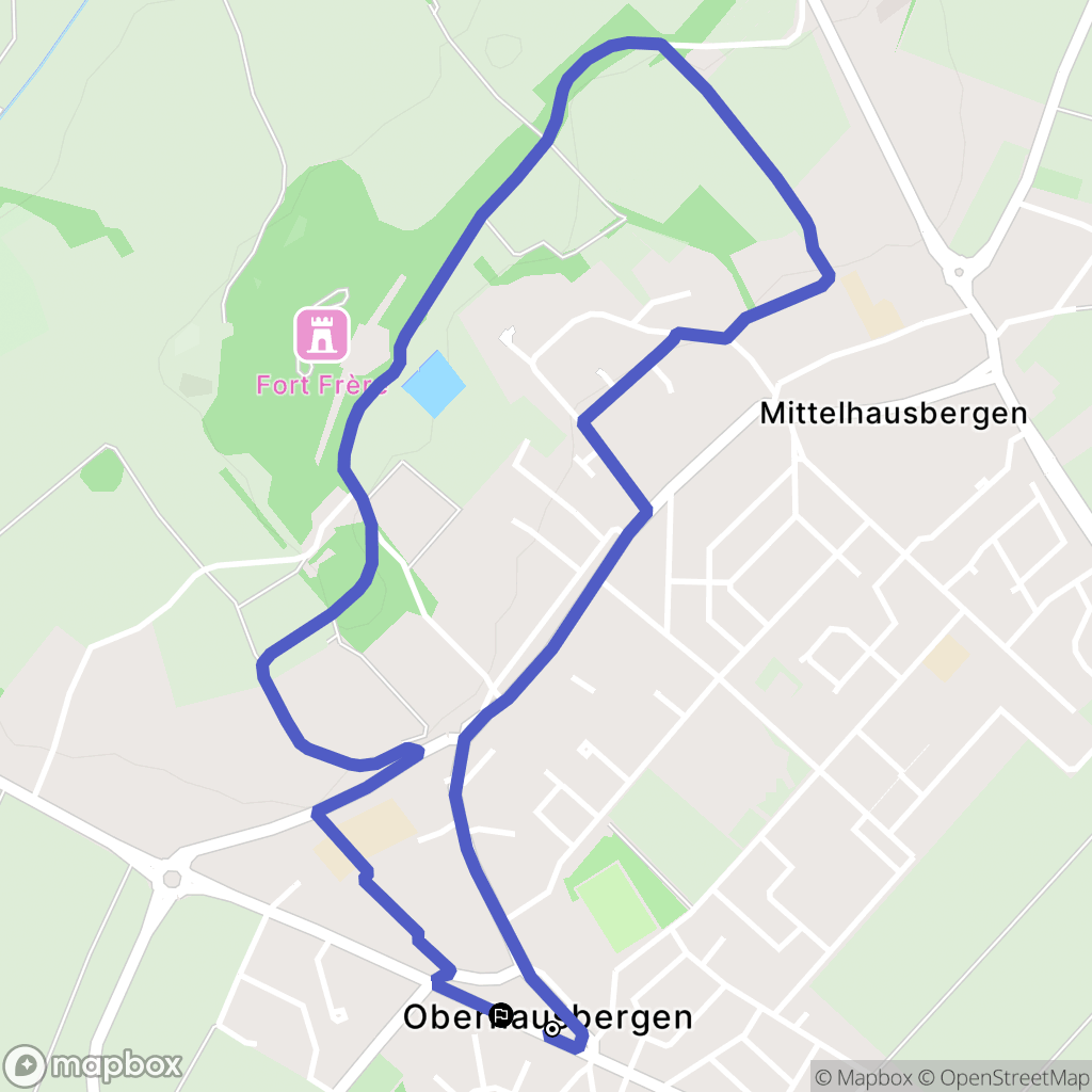 Oberhausbergen : carte du parcours de randonnée - France