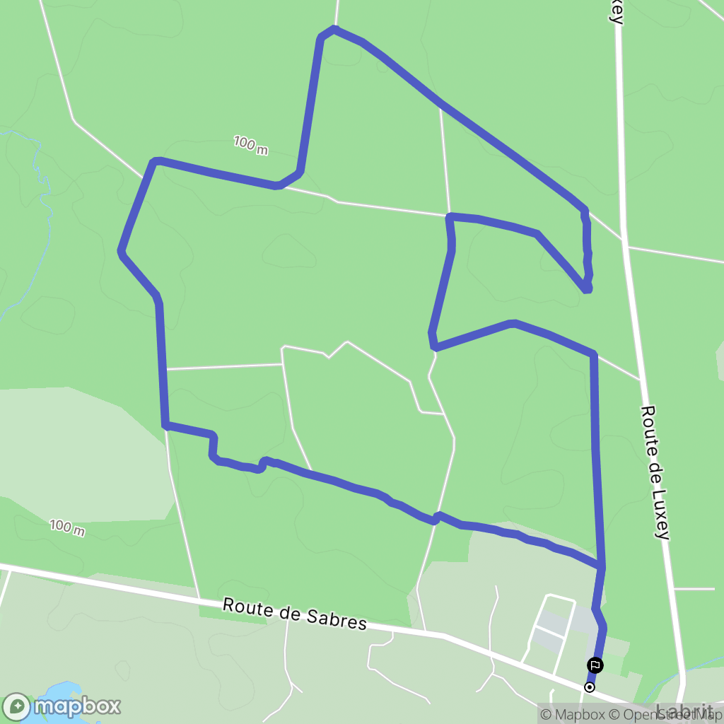 Labrit : carte du parcours de randonnée - France