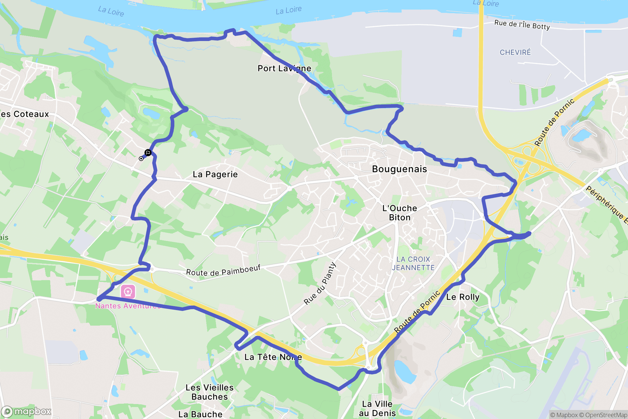 Bouguenais : carte du parcours de randonnée - France