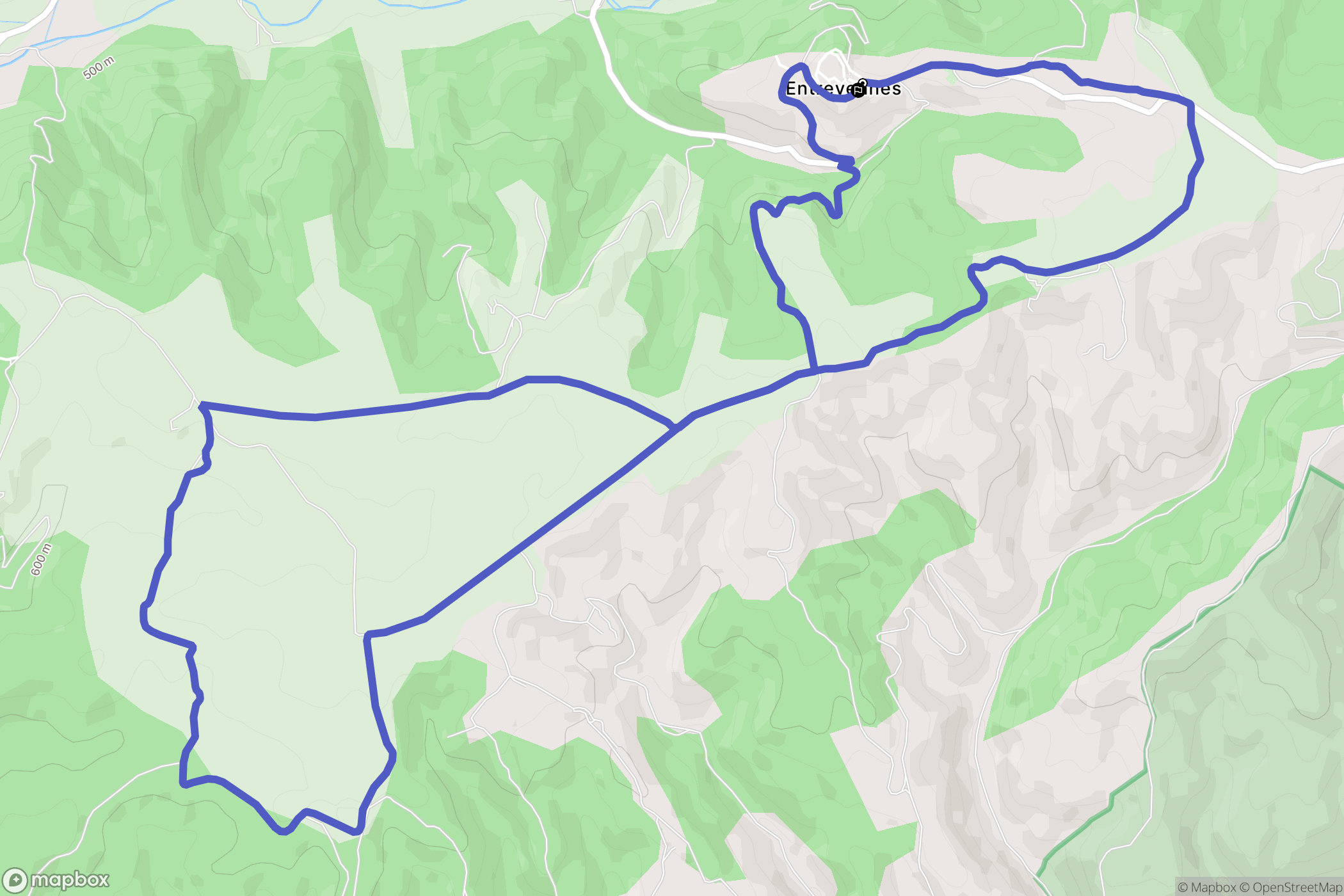 Entrevennes : carte du parcours de randonnée - France
