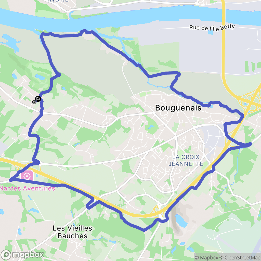 Bouguenais : carte du parcours de randonnée - France