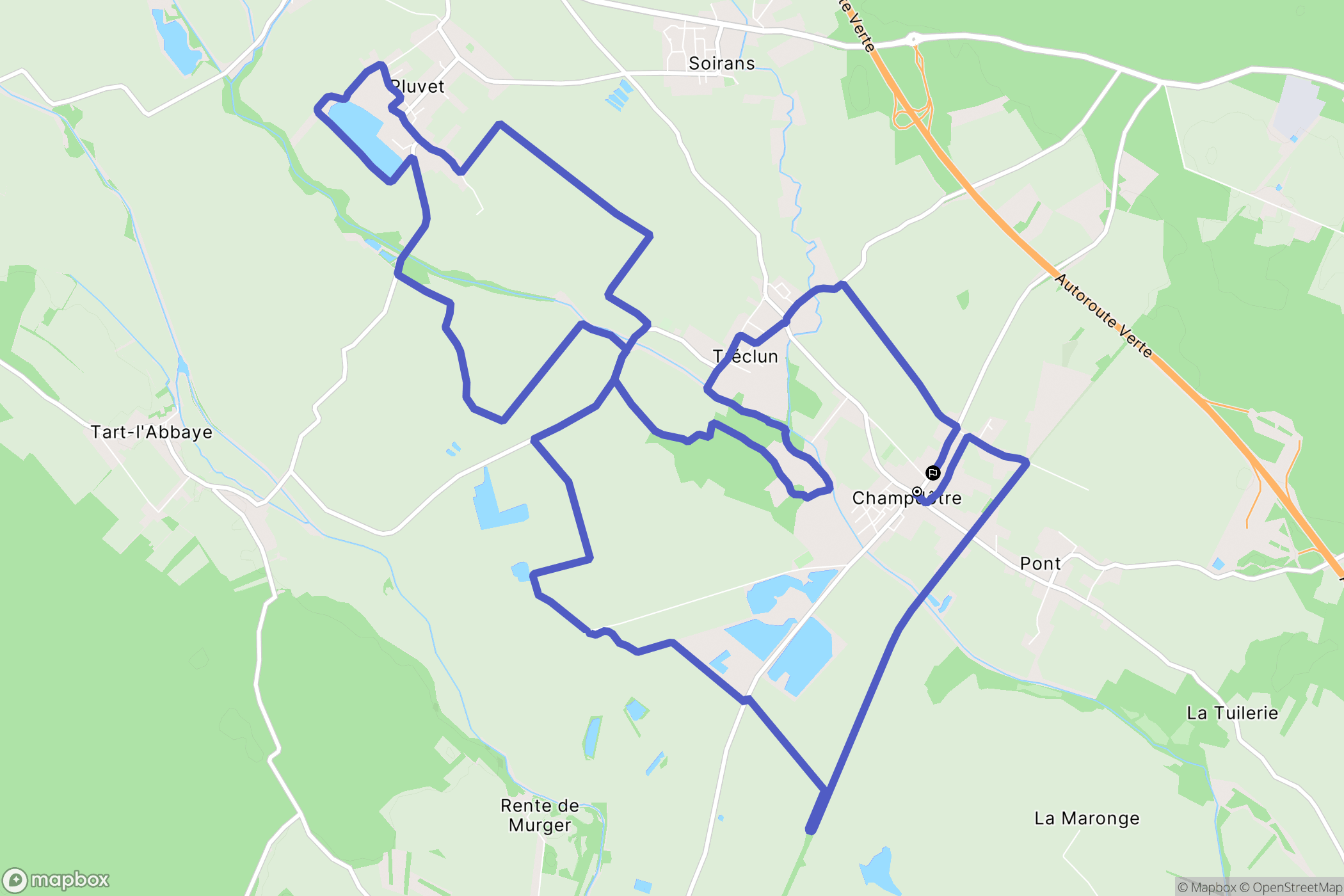 Champdôtre : carte du parcours de randonnée - France