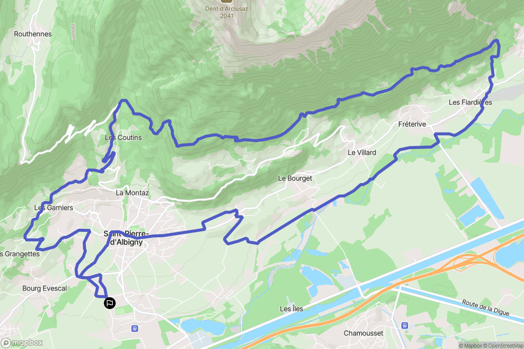 Saint-Pierre-d'Albigny : carte du parcours de randonnée - France