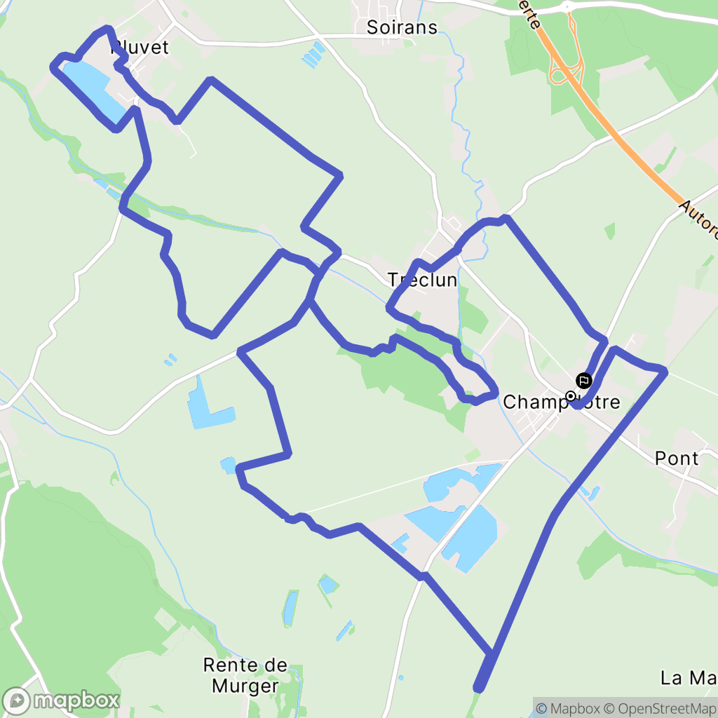 Champdôtre : carte du parcours de randonnée - France