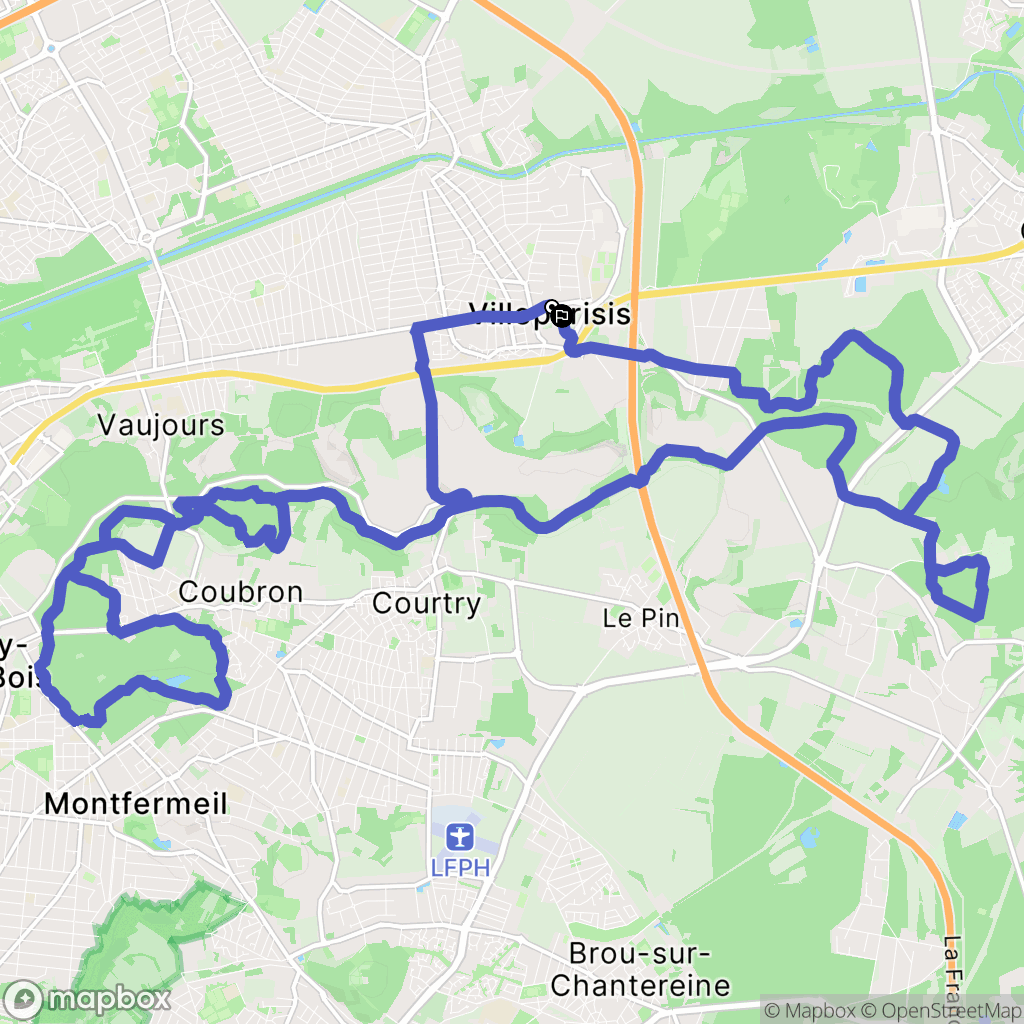 Villeparisis : carte du parcours de randonnée - France