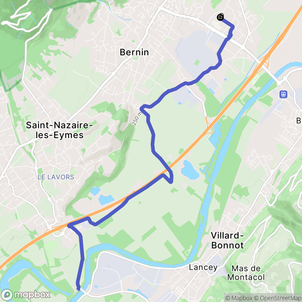 Crolles : carte du parcours de randonnée - France