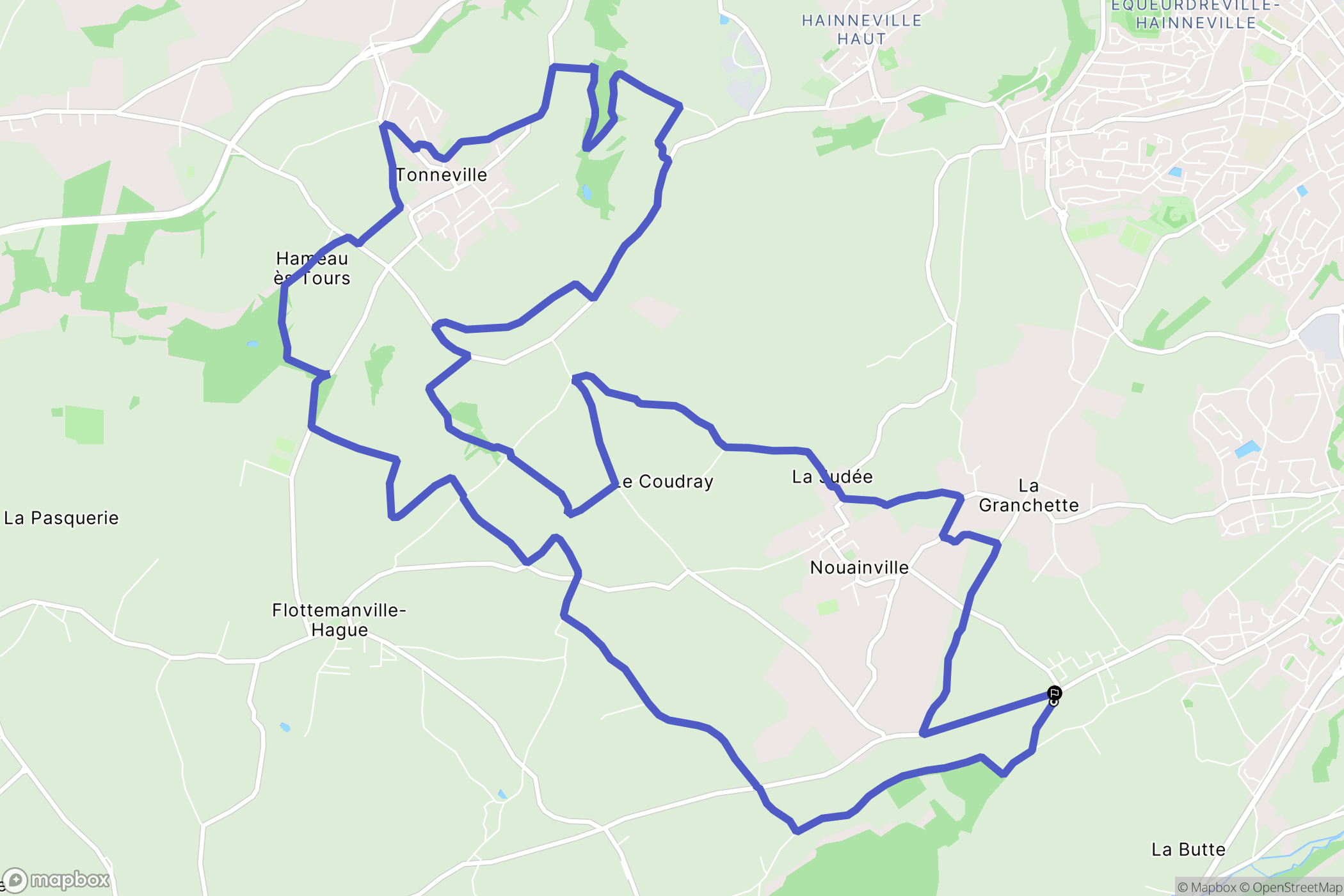 Nouainville : carte du parcours de randonnée - France