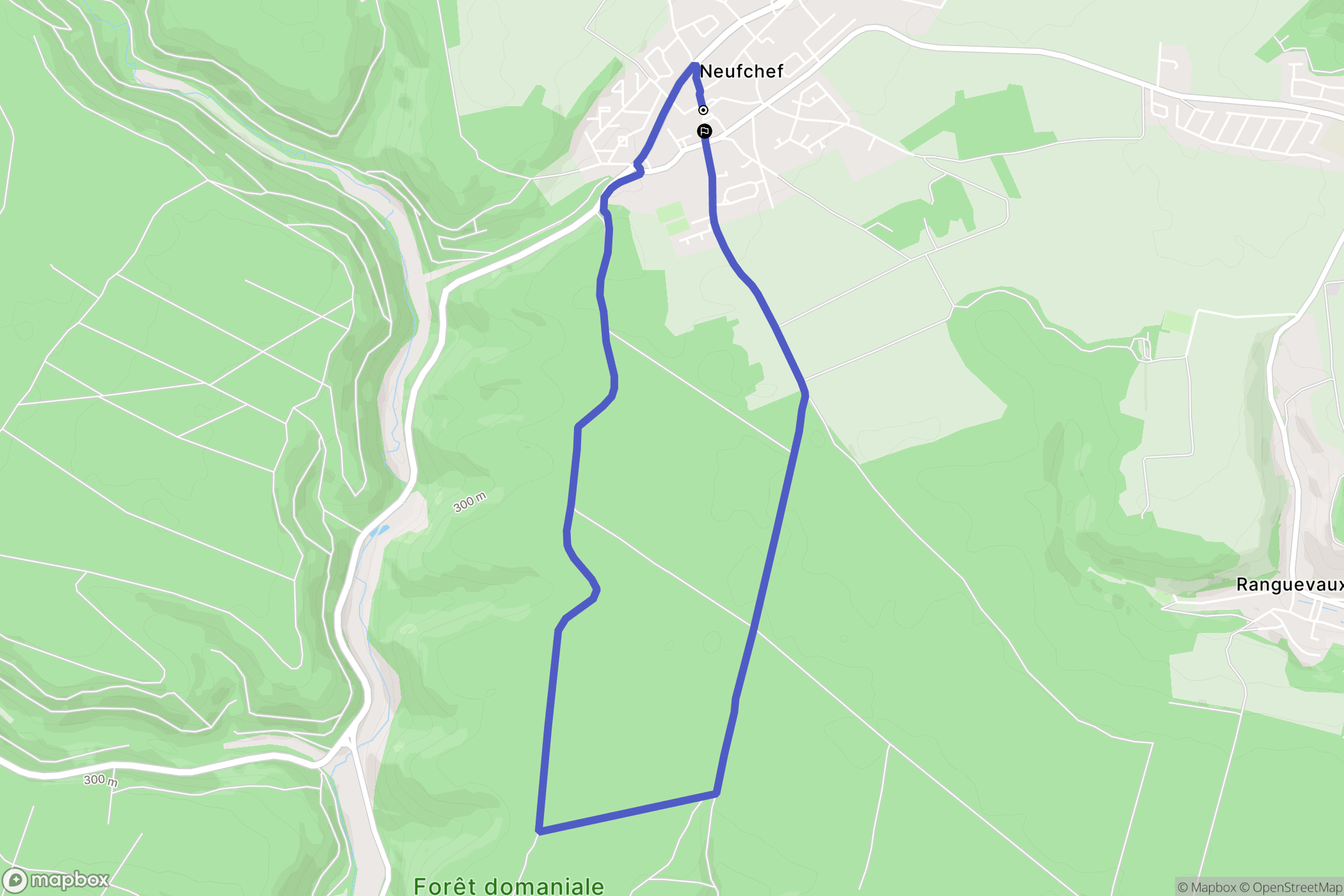 Neufchef : carte du parcours de randonnée - France