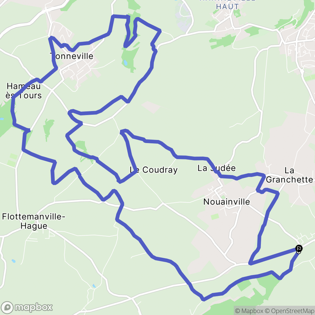 Nouainville : carte du parcours de randonnée - France