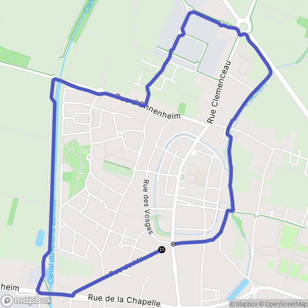 Marckolsheim : carte du parcours de randonnée - France