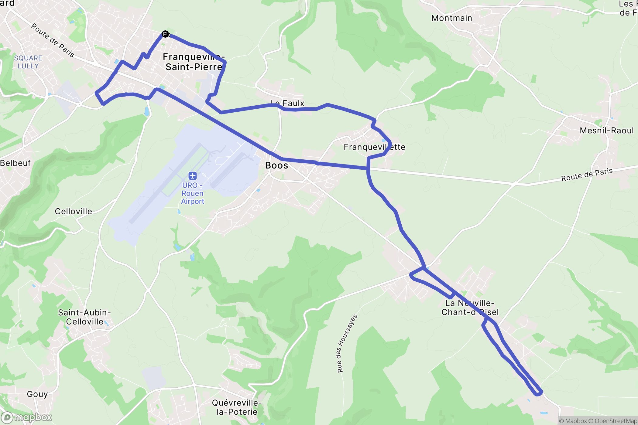Franqueville-Saint-Pierre : carte du parcours de randonnée - France