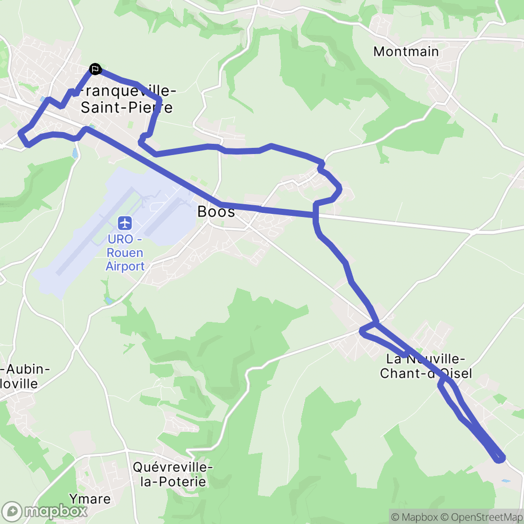 Franqueville-Saint-Pierre : carte du parcours de randonnée - France