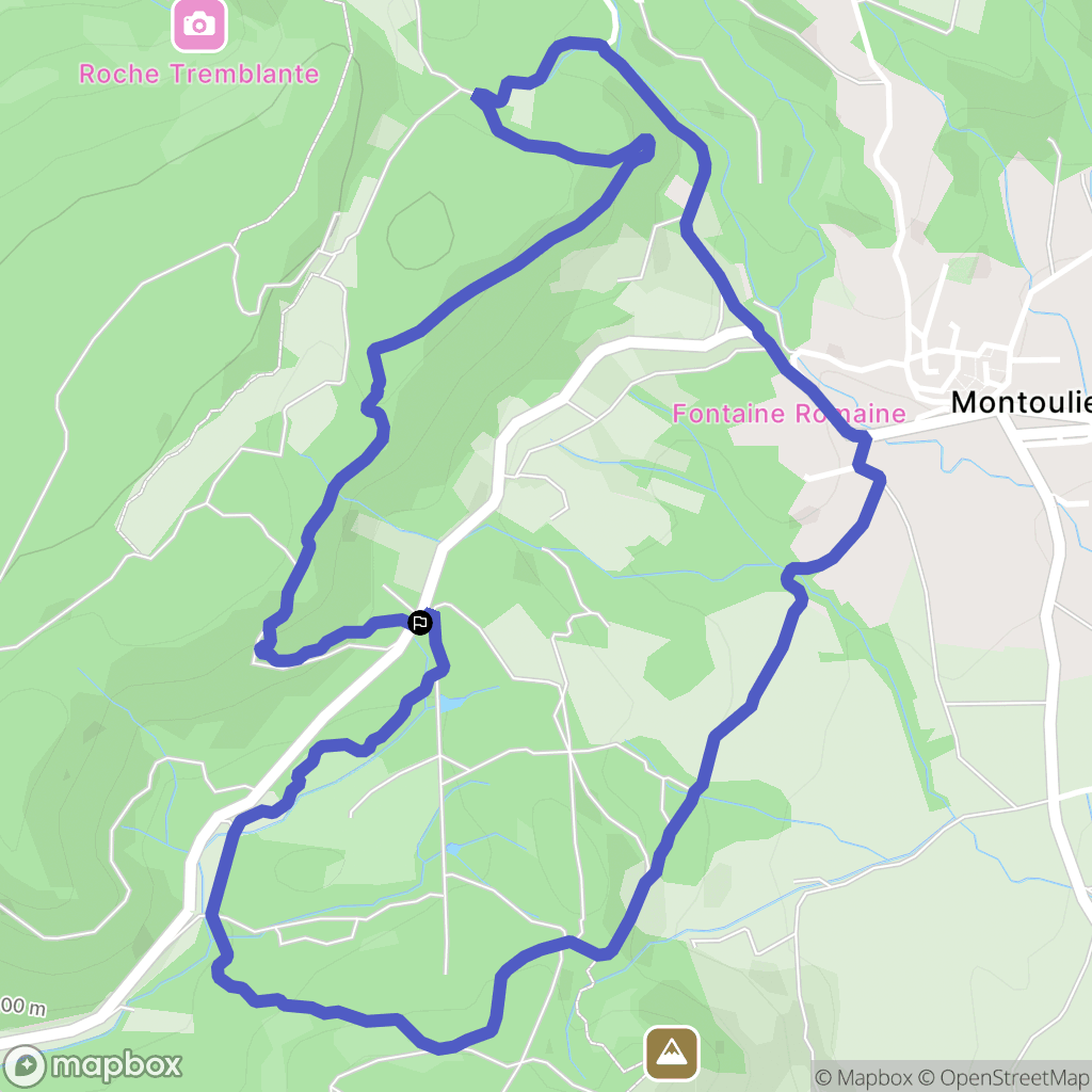 Montouliers : carte du parcours de randonnée - France