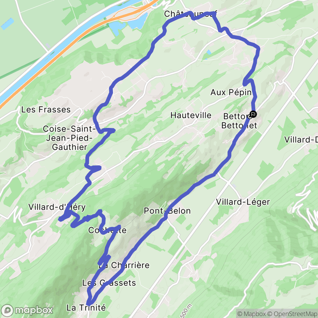 Betton-Bettonet : carte du parcours de randonnée - France