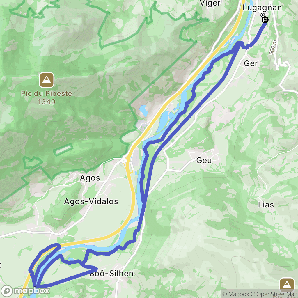 Lugagnan : carte du parcours de randonnée - France