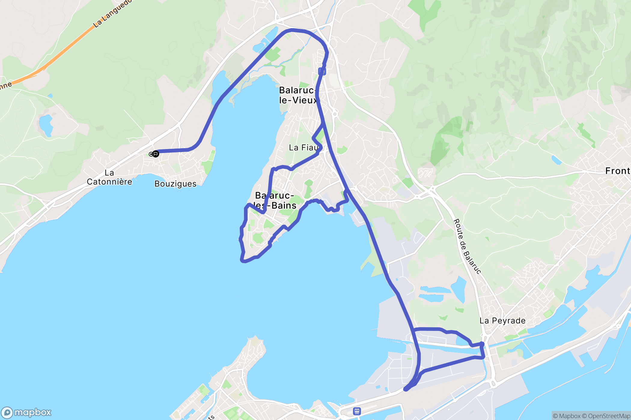 Bouzigues : carte du parcours de randonnée - France
