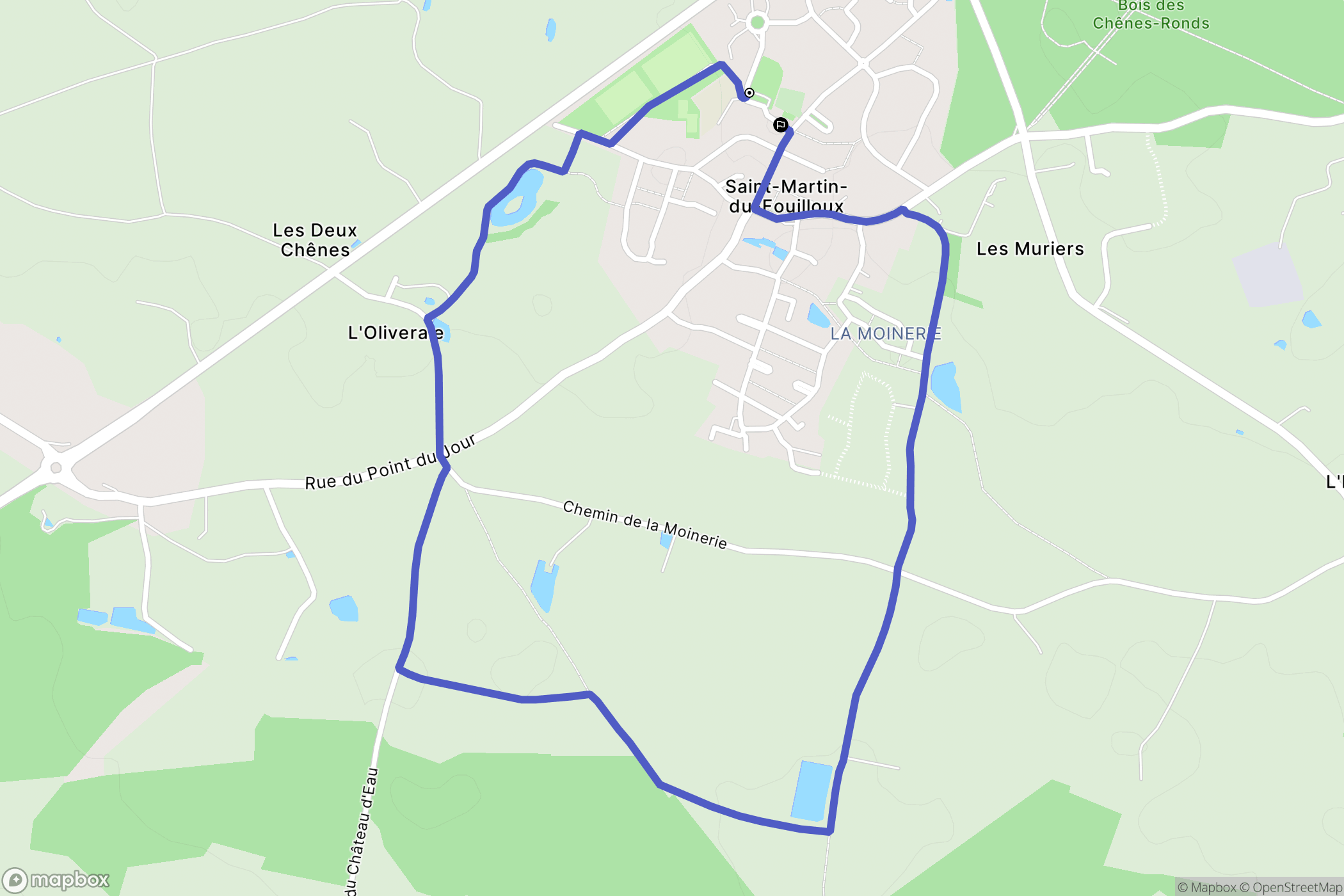 Saint-Martin-du-Fouilloux : carte du parcours de randonnée - France