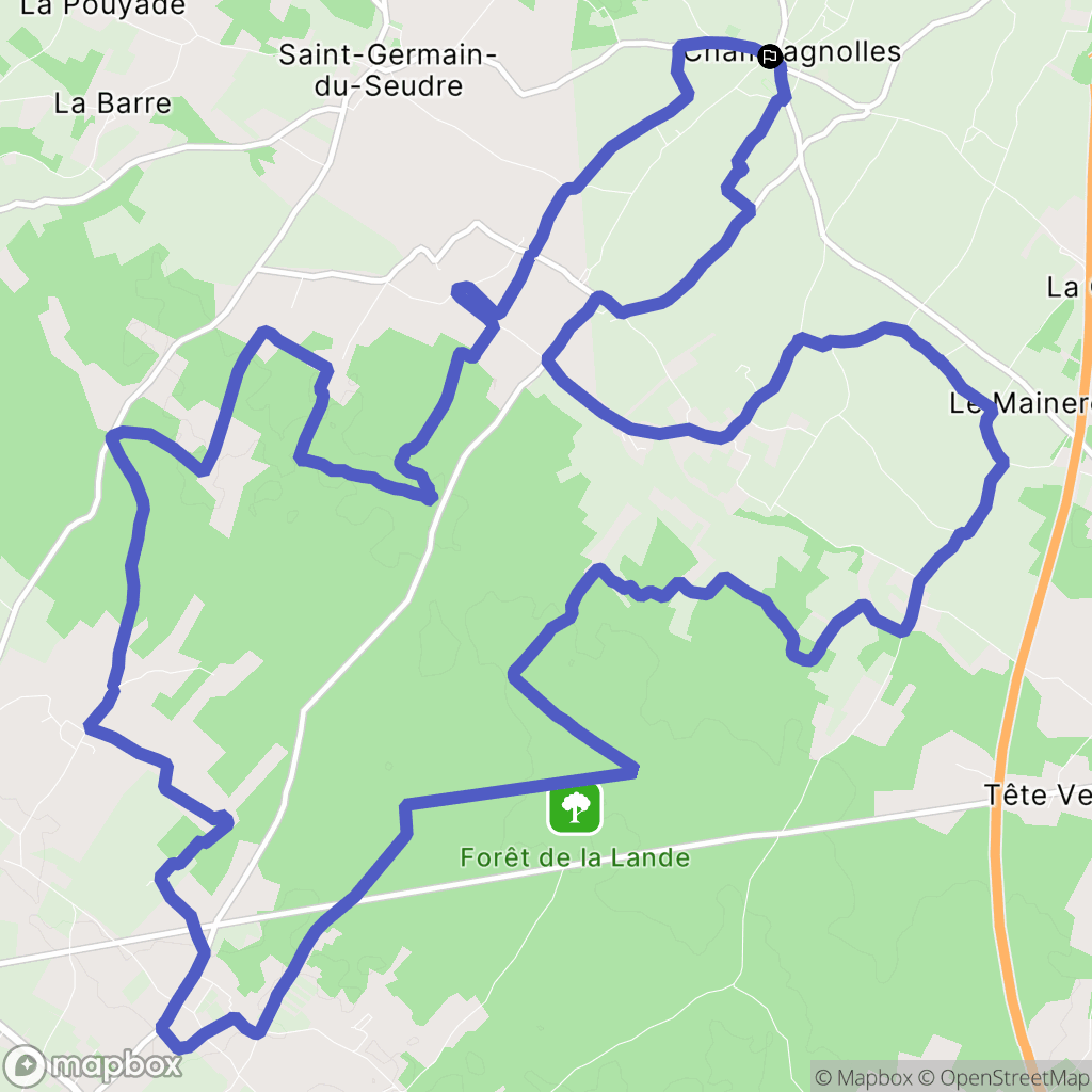 Champagnolles : carte du parcours de randonnée - France