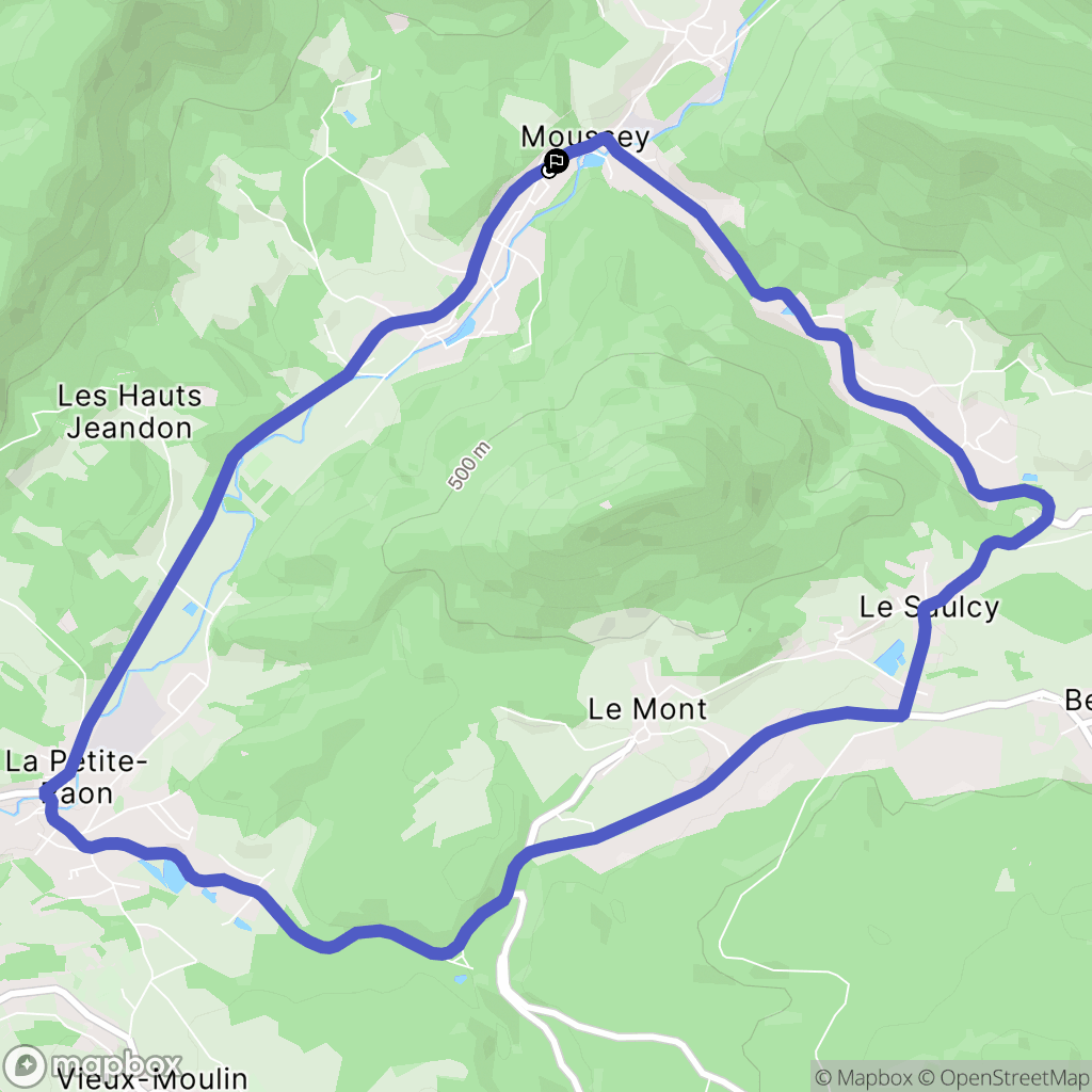 Moussey : carte du parcours de randonnée - France