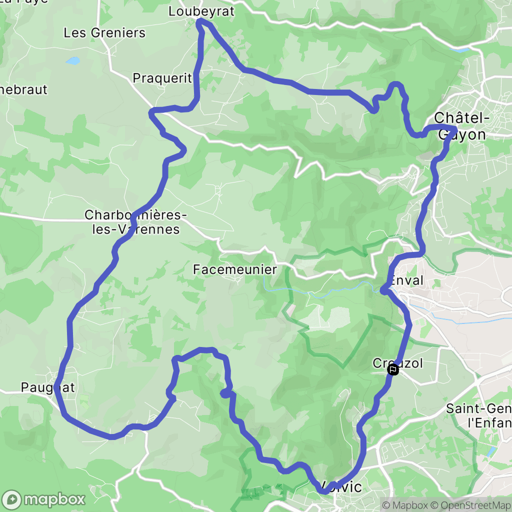 Volvic : carte du parcours de randonnée - France
