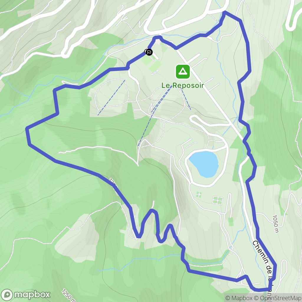 Le Reposoir : carte du parcours de randonnée - France