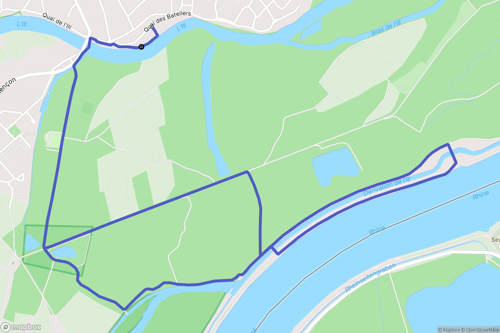 La Wantzenau : carte du parcours de randonnée - France
