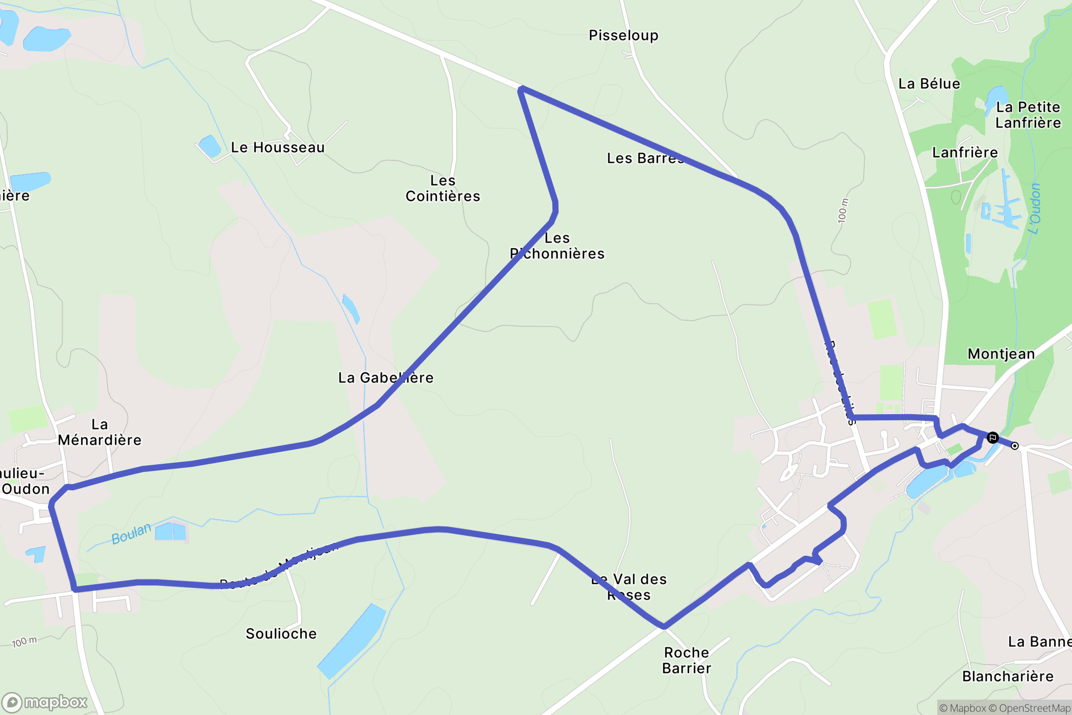Montjean : carte du parcours de randonnée - France