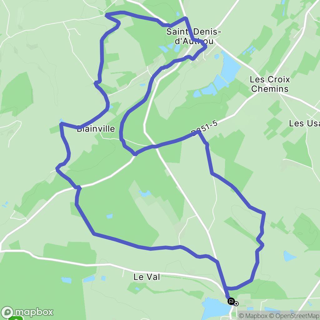 Thiron-Gardais : carte du parcours de randonnée - France