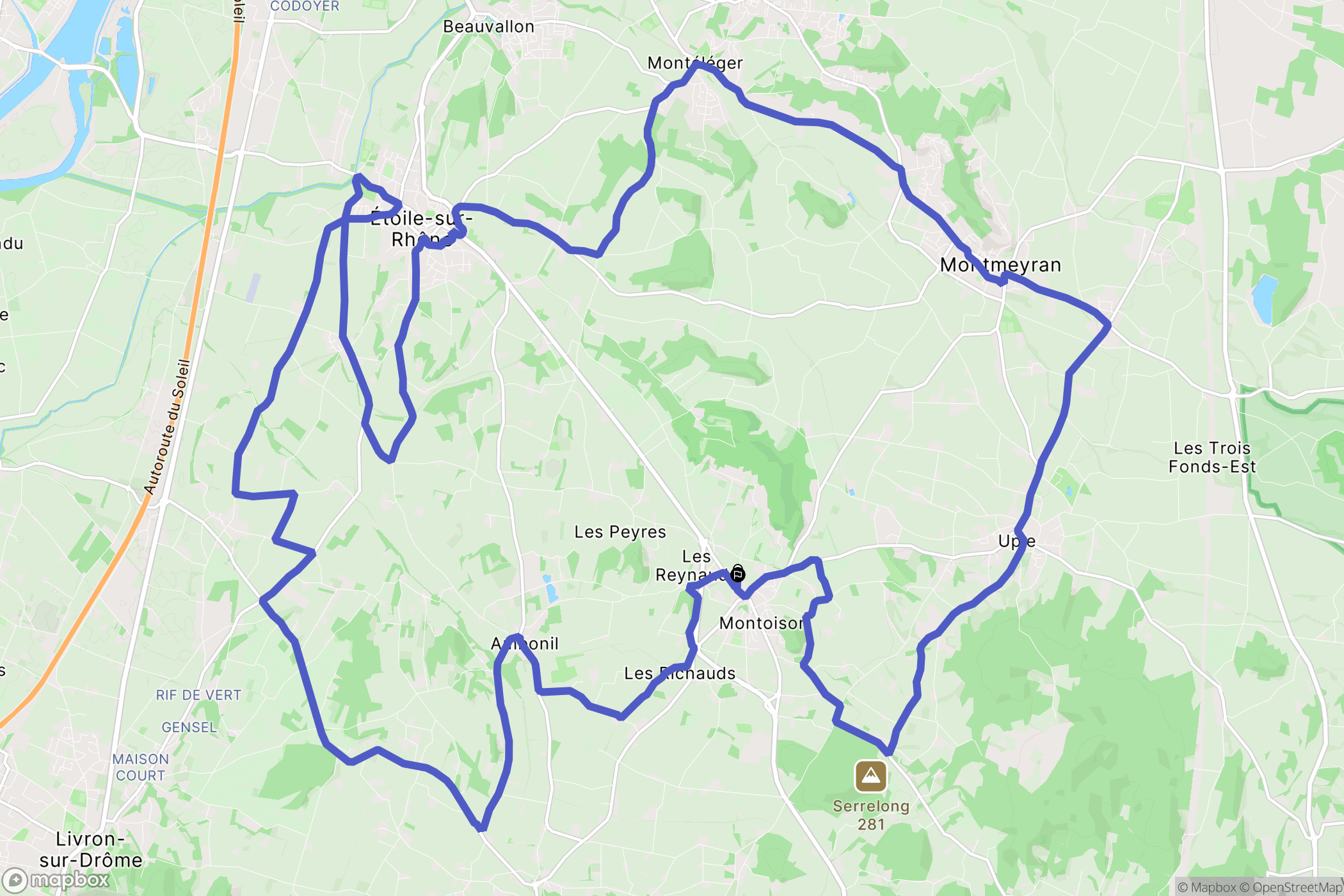 Montoison : carte du parcours de randonnée - France