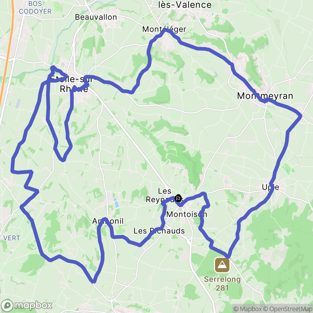 Montoison : carte du parcours de randonnée - France