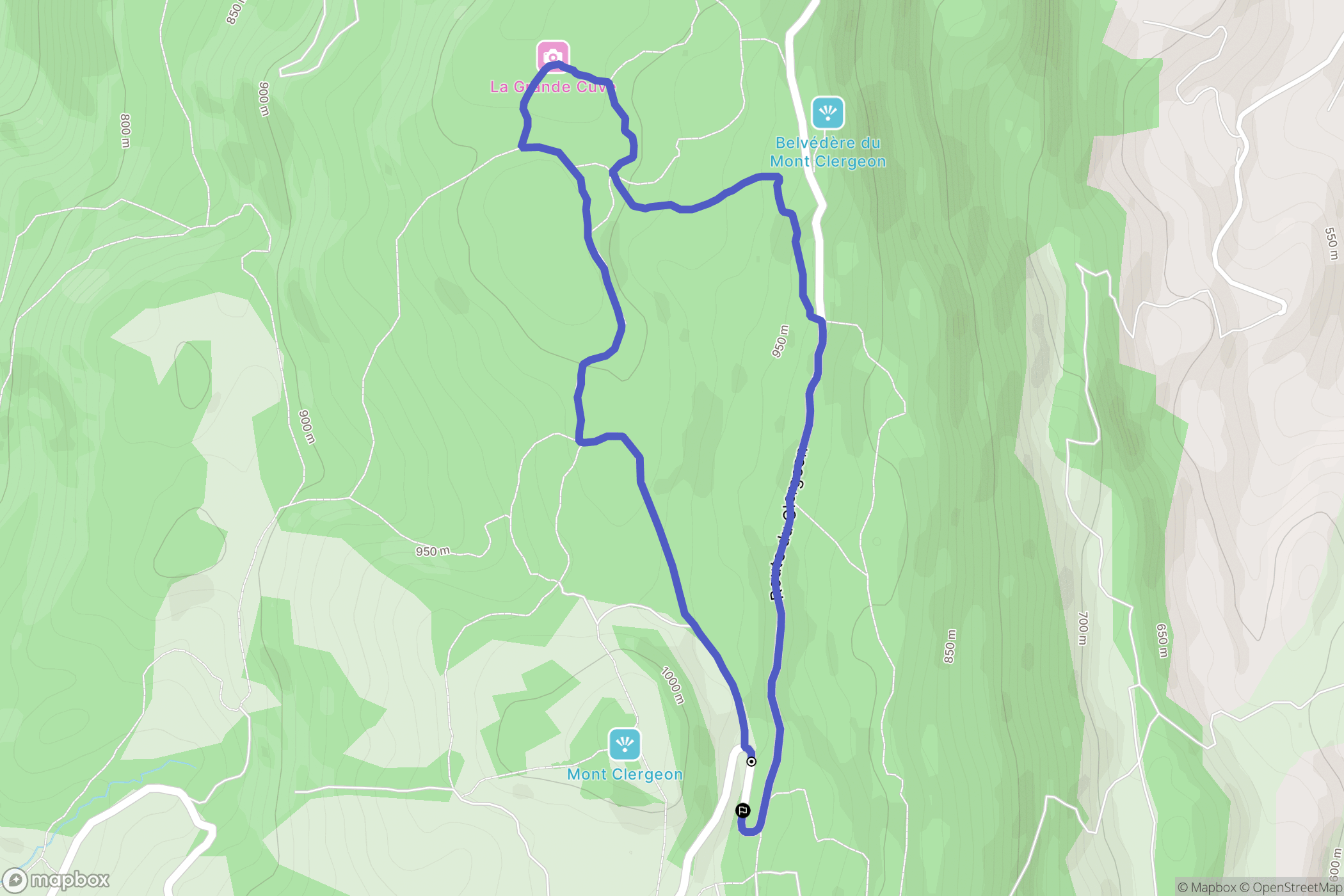 Moye : carte du parcours de randonnée - France