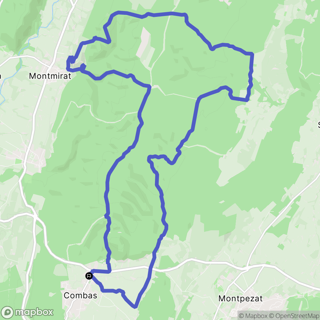 Combas : carte du parcours de randonnée - France