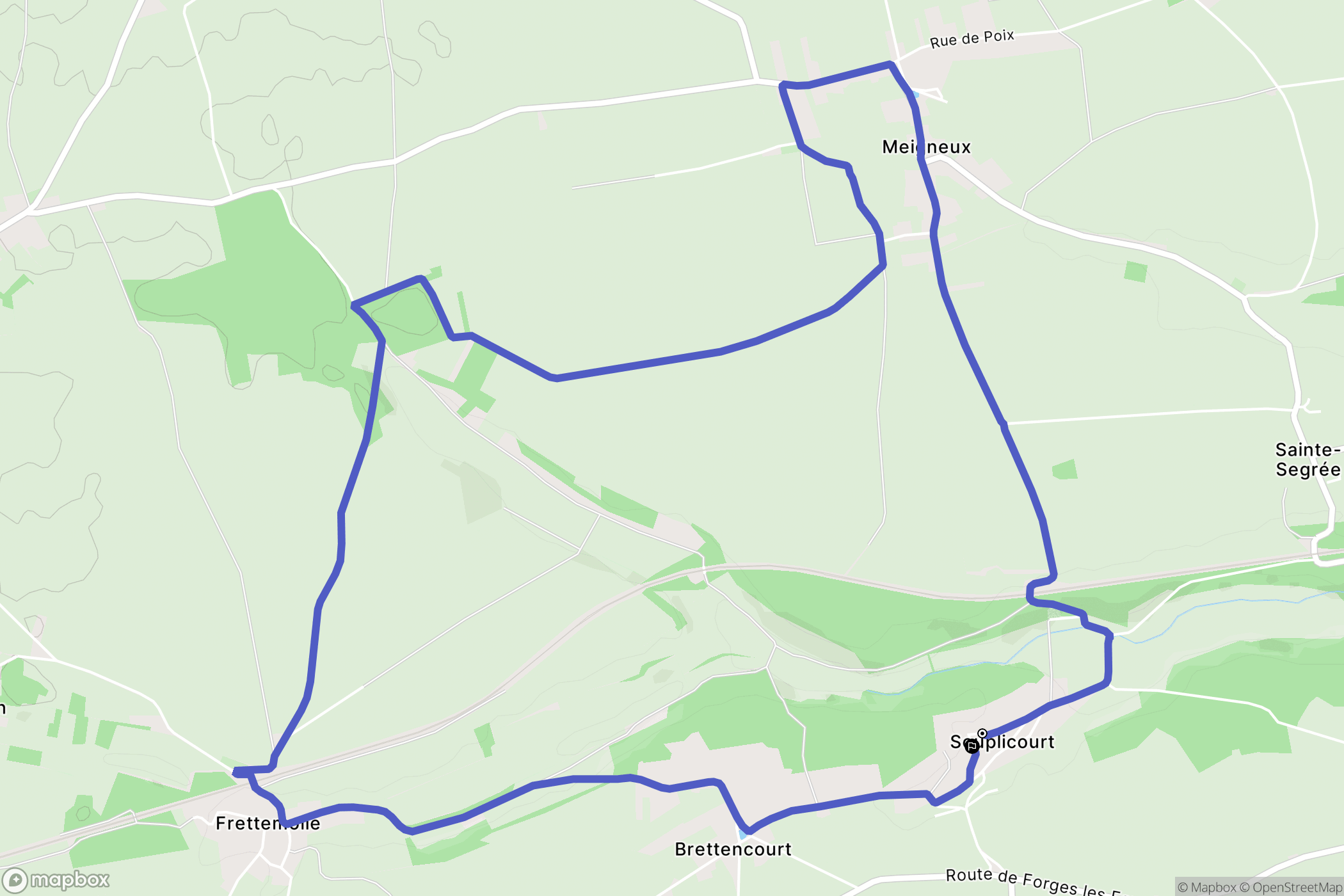 Hescamps : carte du parcours de randonnée - France