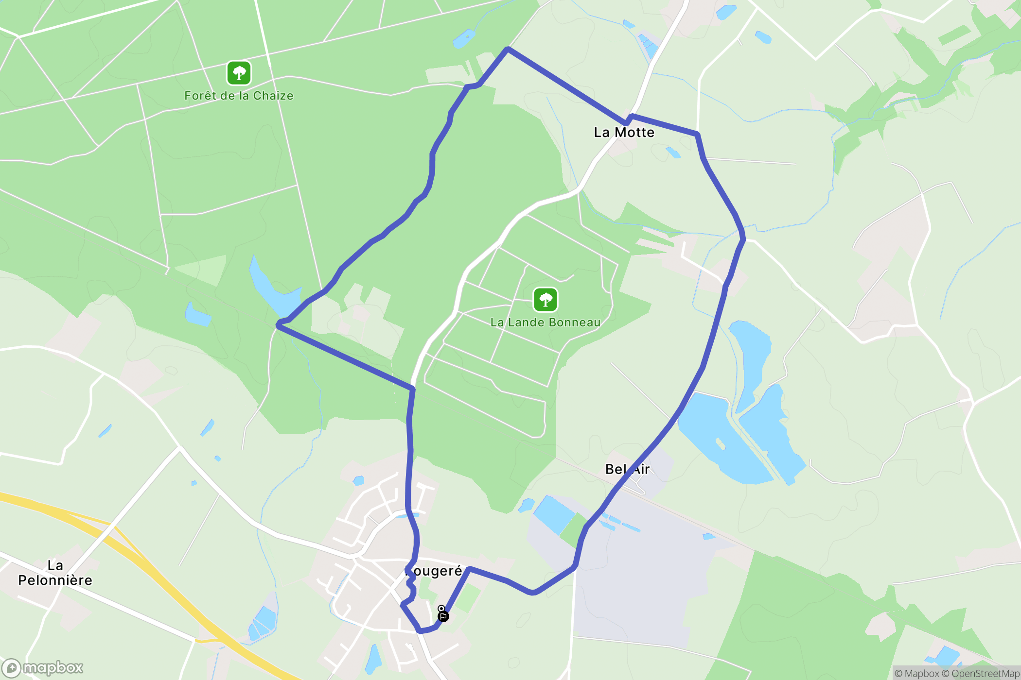 Fougeré : carte du parcours de randonnée - France