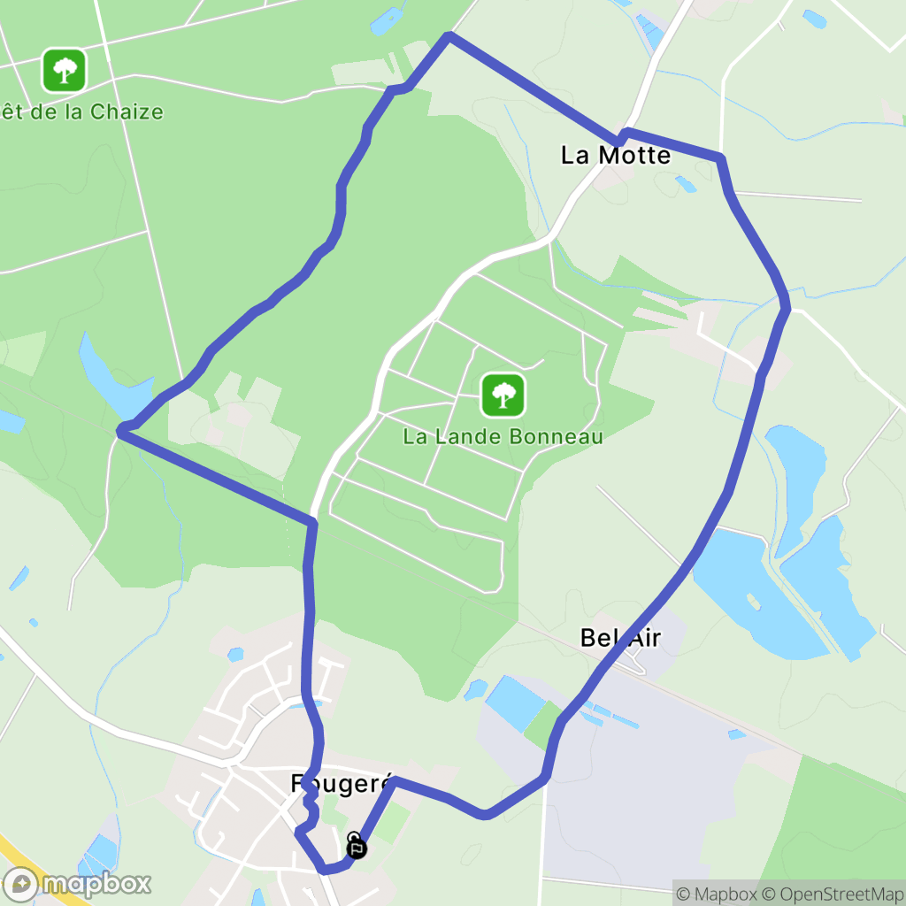 Fougeré : carte du parcours de randonnée - France