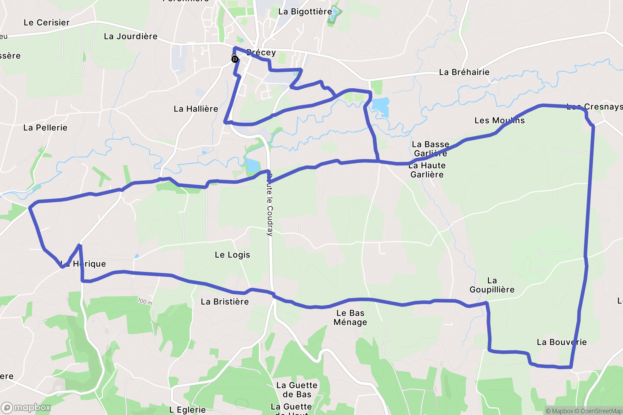 Brécey : carte du parcours de randonnée - France