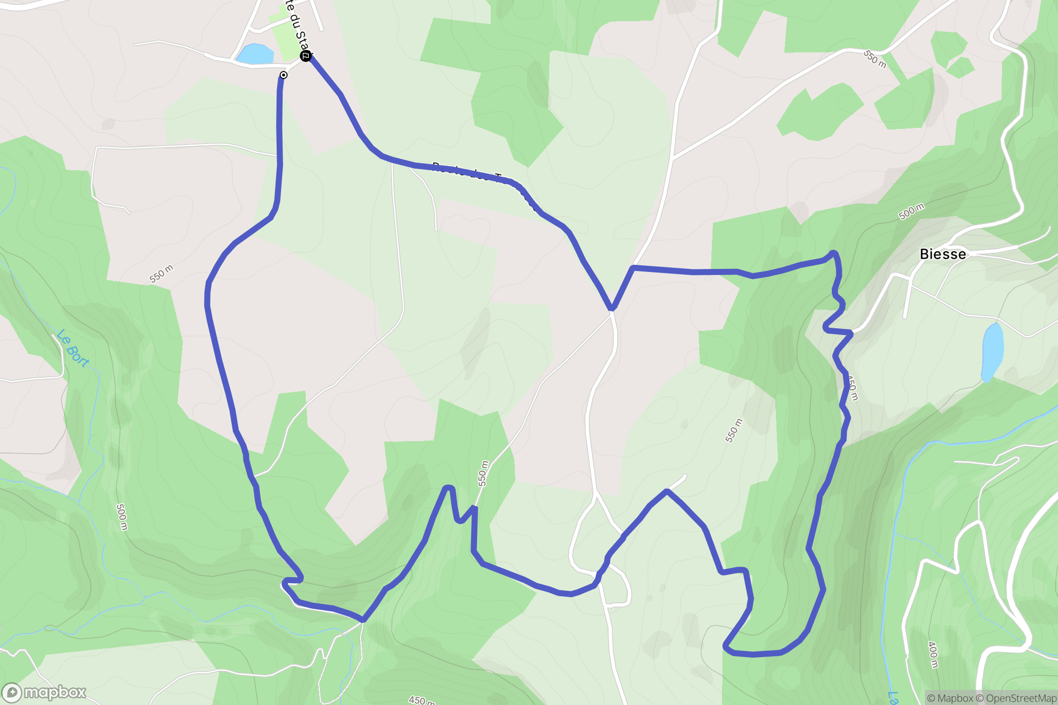 Neuf-Église : carte du parcours de randonnée - France