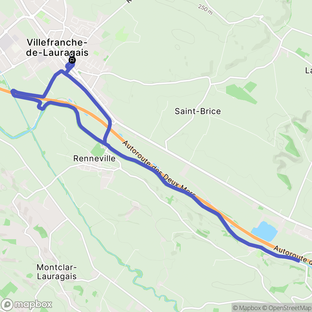 Villefranche-de-Lauragais : carte du parcours de randonnée - France