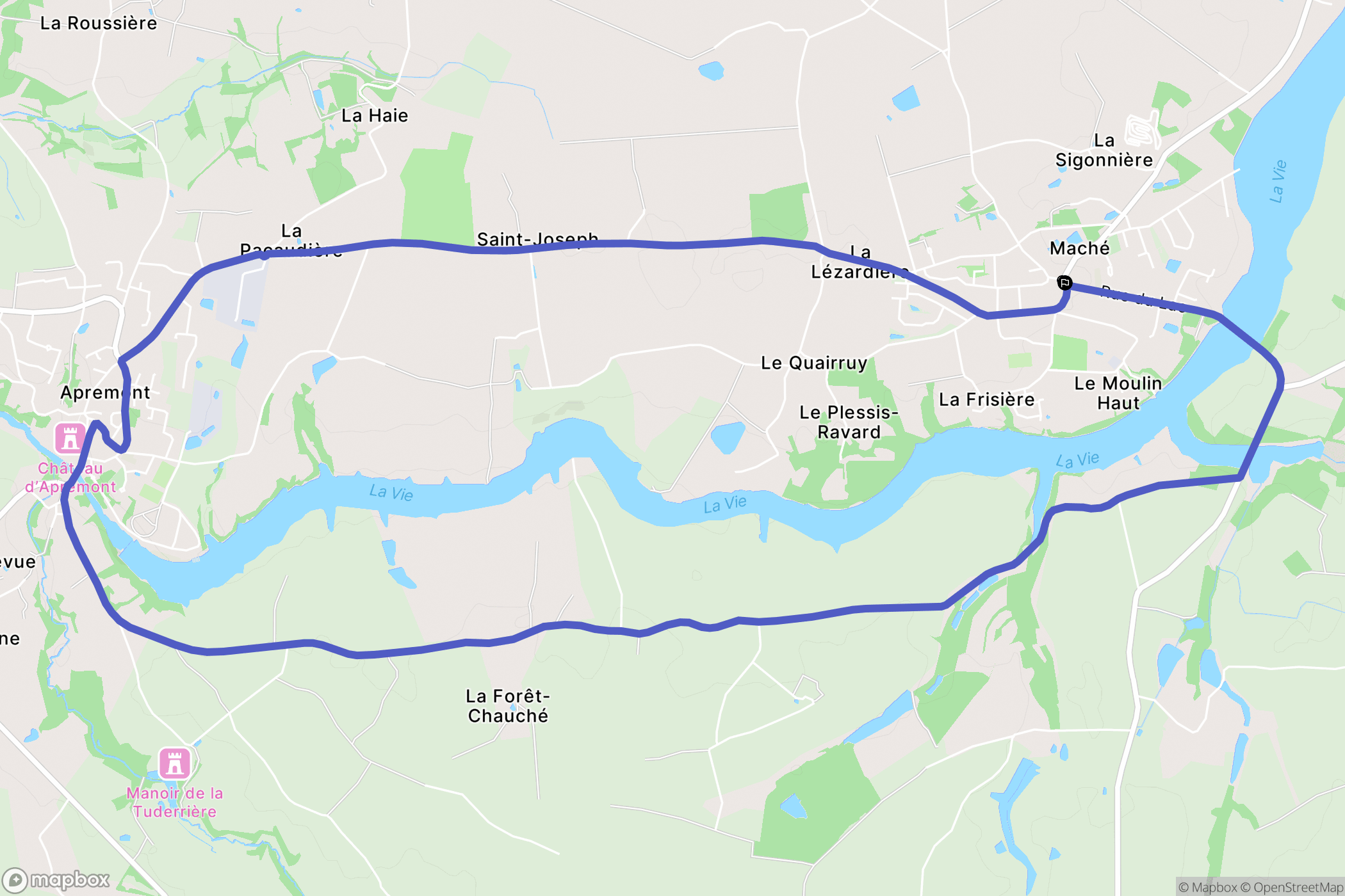 Maché : carte du parcours de randonnée - France