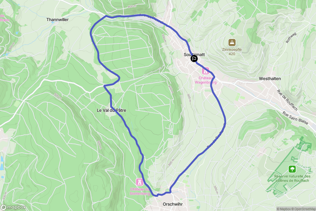 Soultzmatt : carte du parcours de randonnée - France