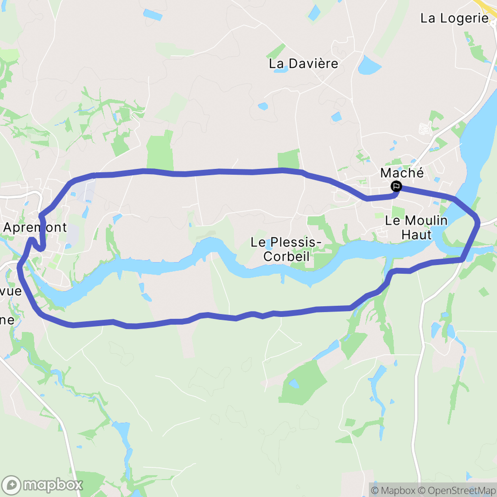Maché : carte du parcours de randonnée - France
