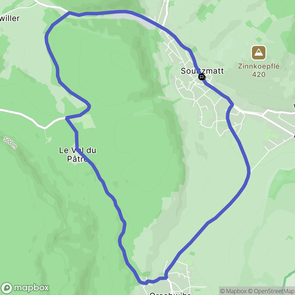 Soultzmatt : carte du parcours de randonnée - France