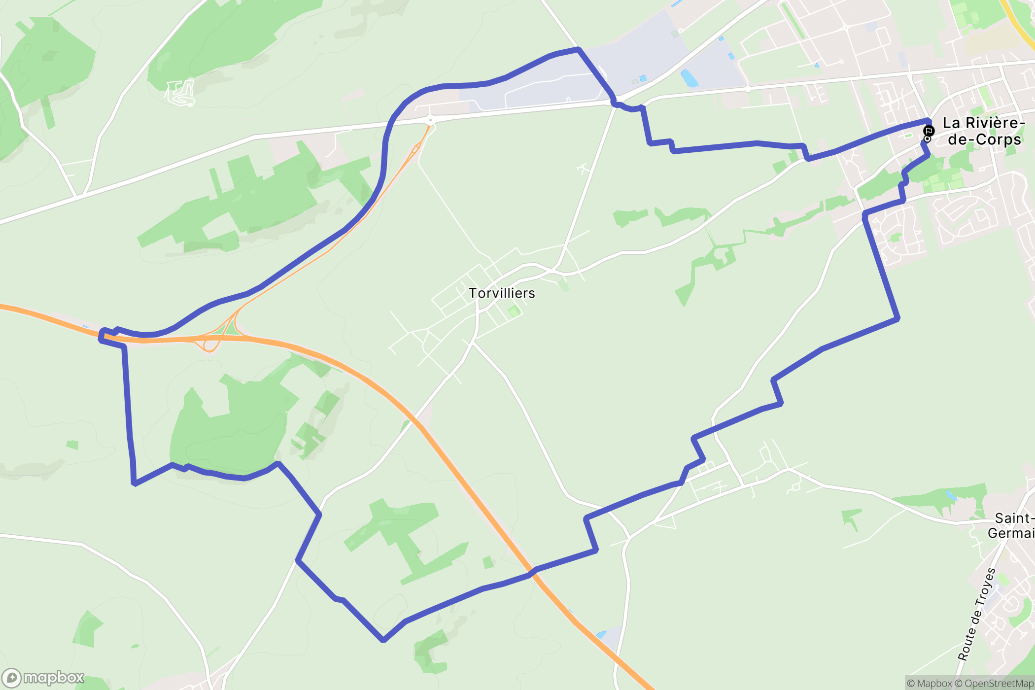 La Rivière-de-Corps : carte du parcours de randonnée - France