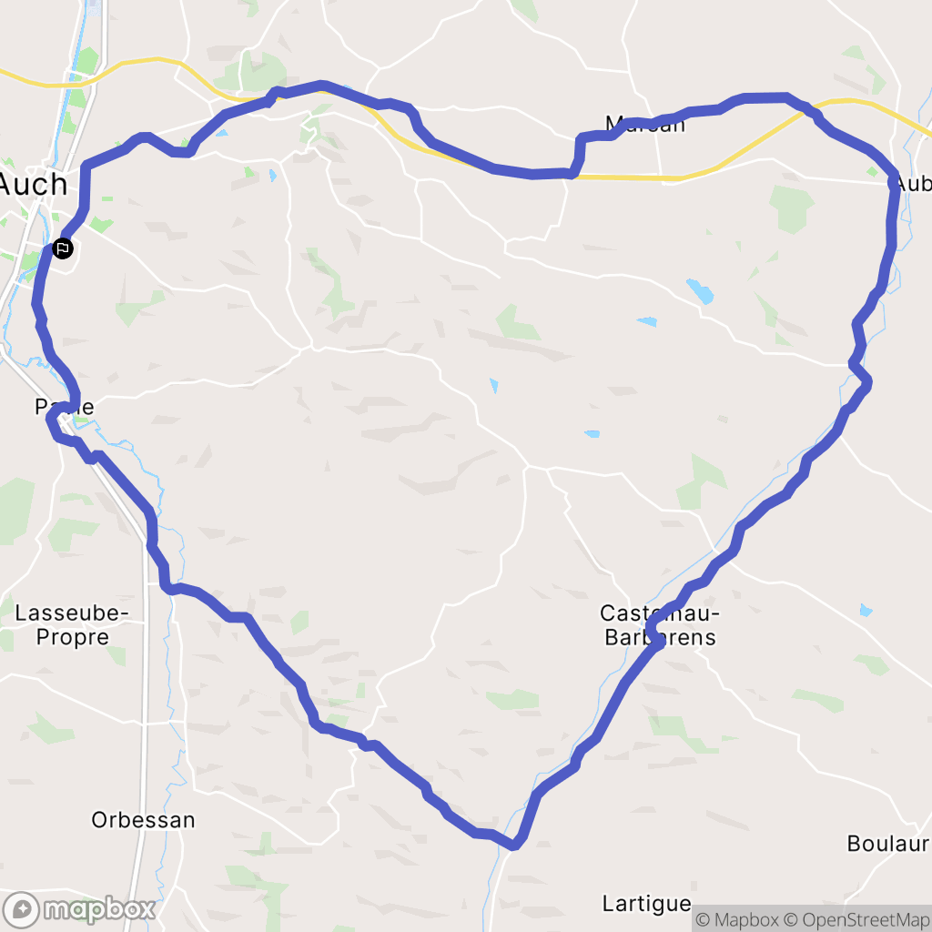 Auch : carte du parcours de randonnée - France