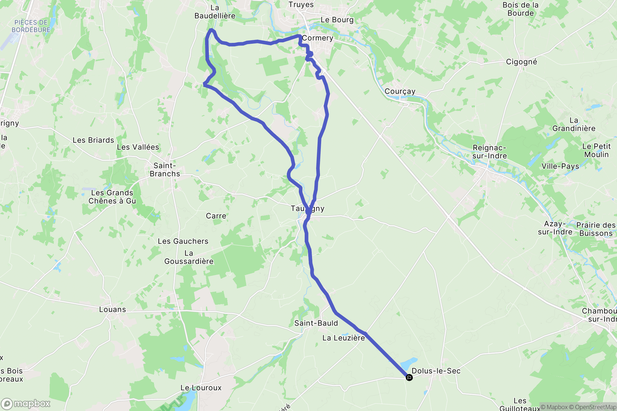 Dolus-le-Sec : carte du parcours de randonnée - France
