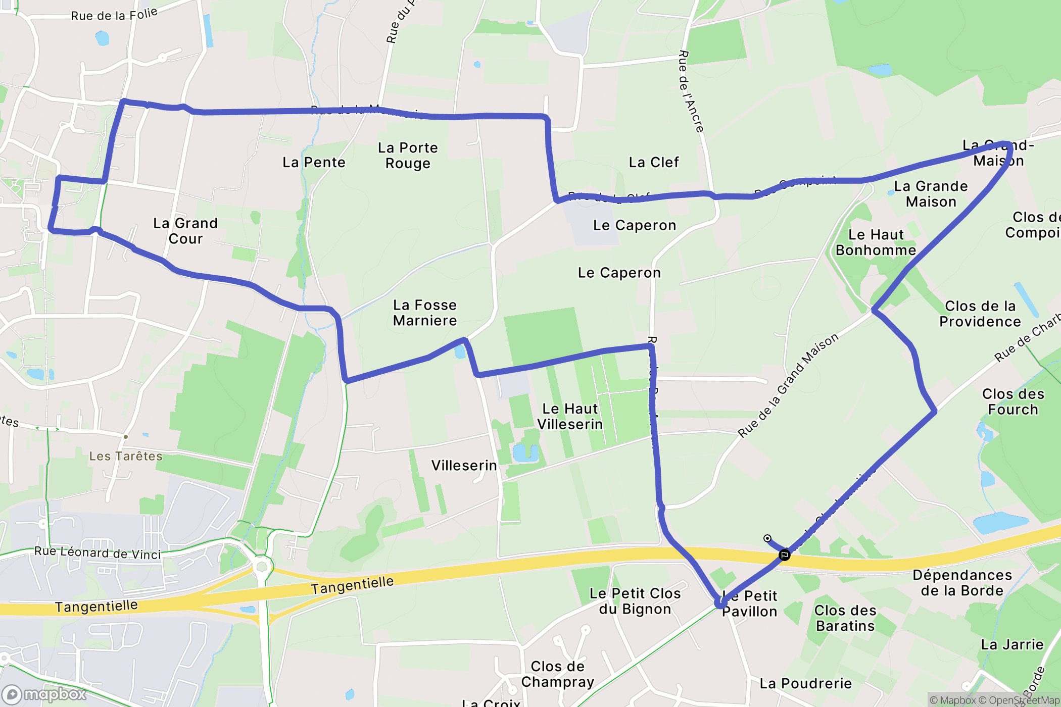 Saint-Jean-de-Braye : carte du parcours de randonnée - France