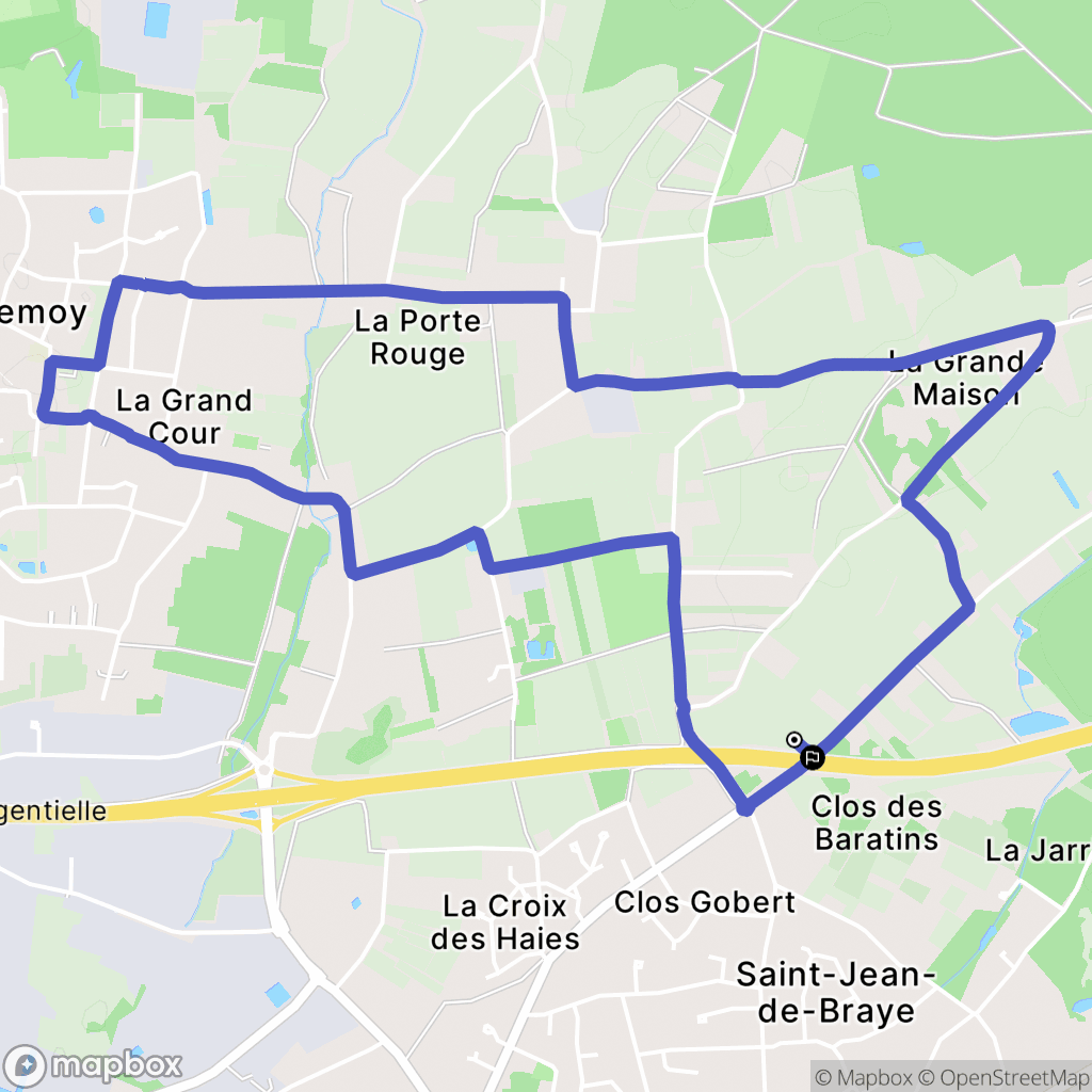 Saint-Jean-de-Braye : carte du parcours de randonnée - France